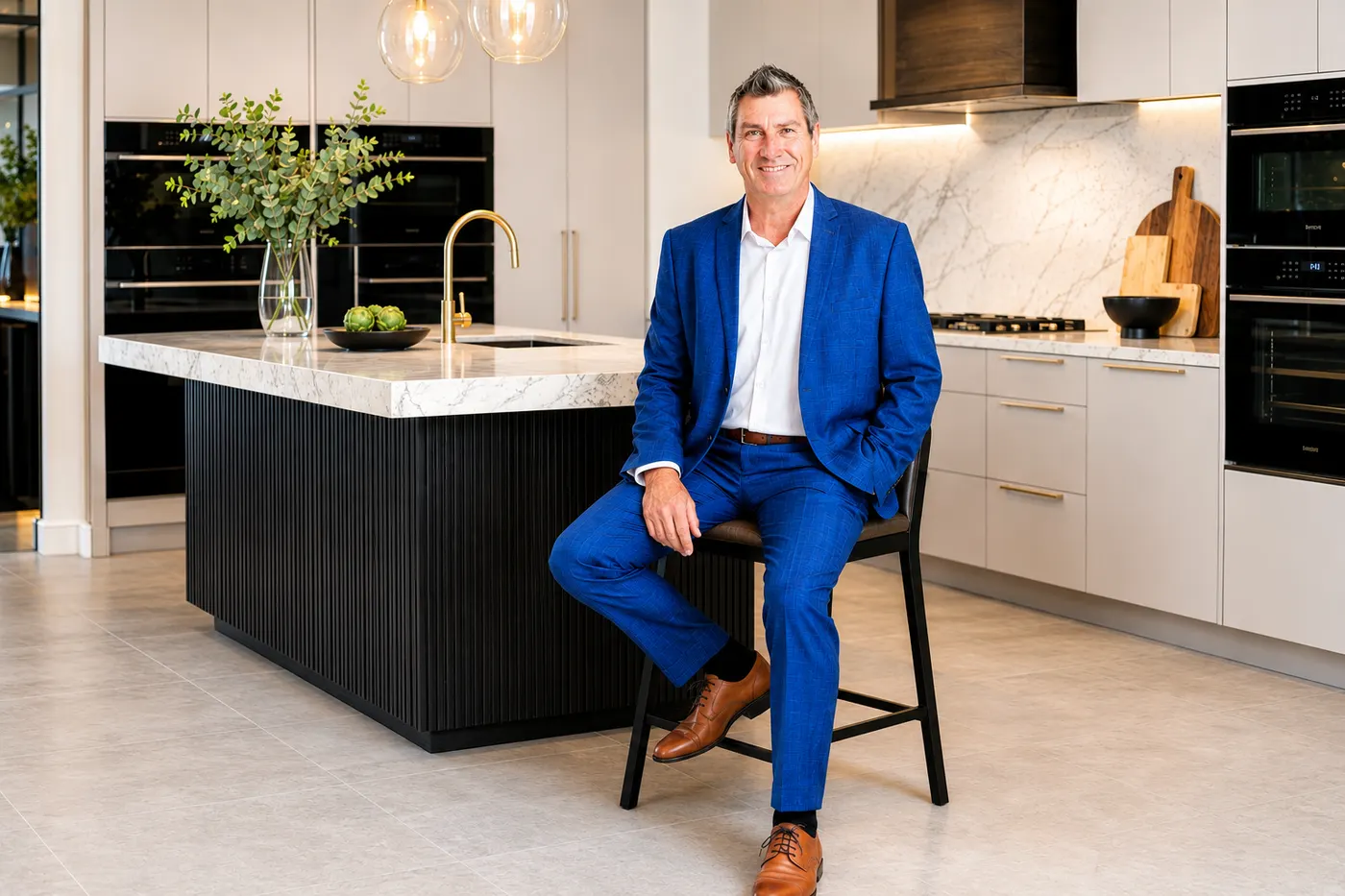 Brian McAllister in the kitchen of a luxury Perth home